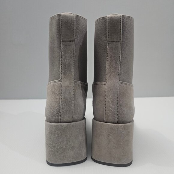 Vince Kimmy Ankle Bootie Womens 10 Gray Suede Pull On Block Heel Minimalist Fall - Picture 8 of 14